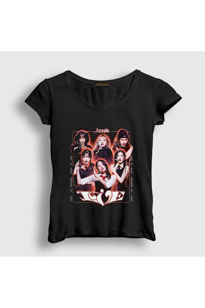 Presmono Women's Black Accendio K-Pop Ive Ive T-Shirt 595873Tt