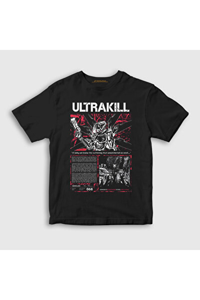 Presmono Unisex Kids Black Poster V1 Ultrakill T-Shirt 529179 Tt