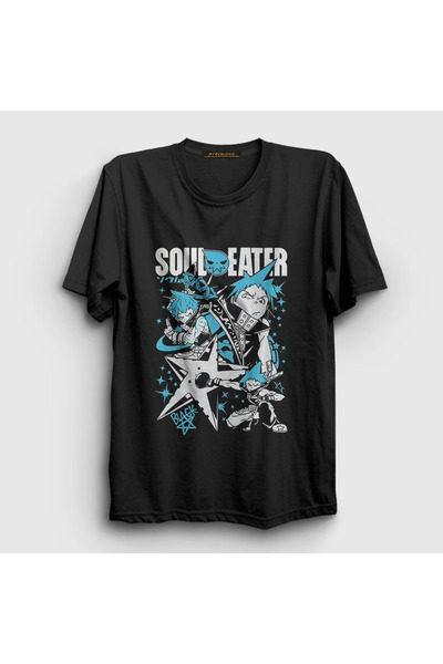 Presmono Unisex Black Black Star Soul Eater T-Shirt 580783Tt