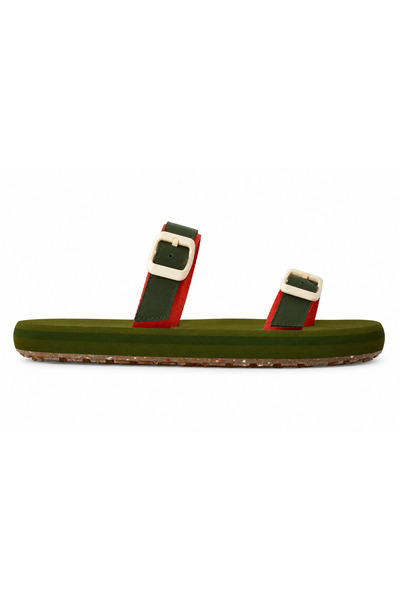 Lemoors Lulu Khaki Color Eva Sole Rubber Daily Slippers Suitable for Beach Use