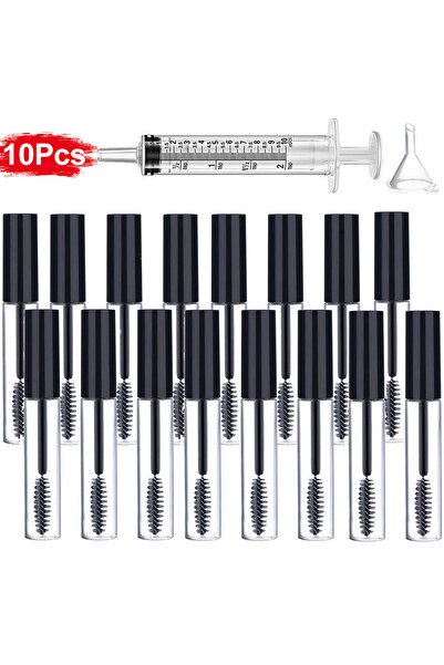 Choice1 3ml 10pcs 3ml 10ml Black Empty Mascara Tube With Eyelash Bottles Cosm...