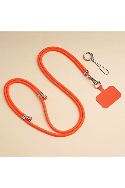 Choice1 Orange Universal Adjustment Phone Lanyard Solid Color Polyester Neckl...
