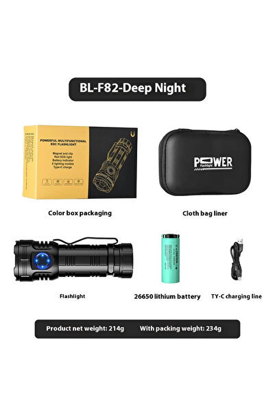 Choice F82 with 26650 High Power LED Flashlight USB Rechargeable 8 * XPG Bead...