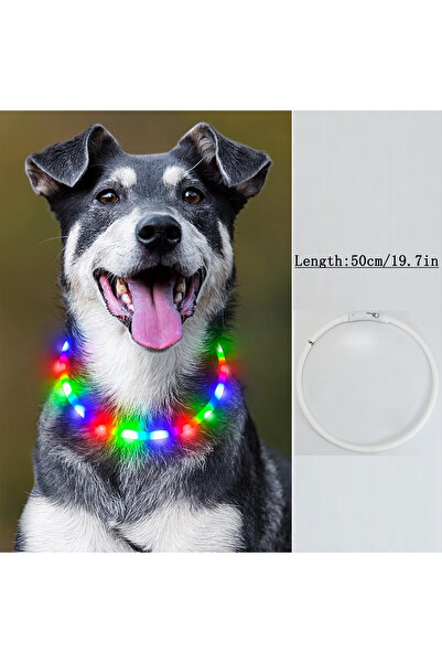 Choice Colorful-50CM 4 Modes Dog Luminou Charge Collar Led Usb Cat Silicone C...