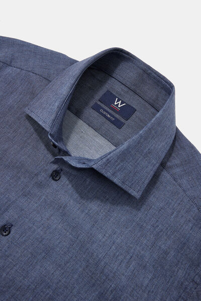 W Collection İNDİGO UZUN KOLLU GÖMLEK