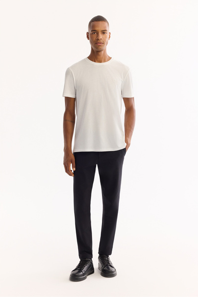 Avva Schwarze, schnell trocknende, knitterfreie Slim-Fit-Hose für Herren mit ...