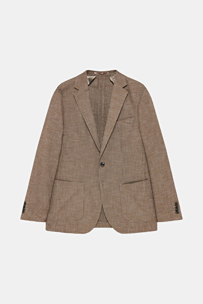 W Collection KAHVE DÜĞMELİ KETEN CEKET