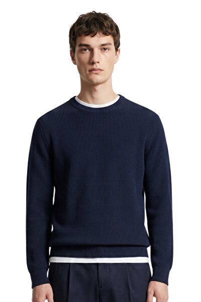 ANTHONY JACKSON Premium Cotton Ribbed Knit Sweater Giordani