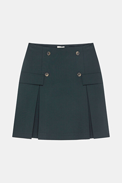 W Collection KOYU YEŞİL MİNİ ETEK