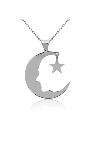 Herşey Nota Unisex Necklace with Ataturk Silhouette and Moon and Star Figures...
