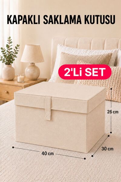 Helen's Home 2 Pieces Mini Box with Lid - Clothing Storage Organizer 40X30X26...