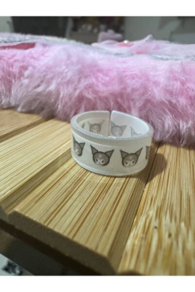 Herşey Nota Kuromi Printed Children's Ring – Fixed Size Resin Cartoon Figure ...