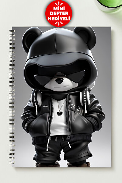 BLACKONECLASS Cute Panda A5 Metal Spiral Unlined Cardboard Cover Cute Panda N...