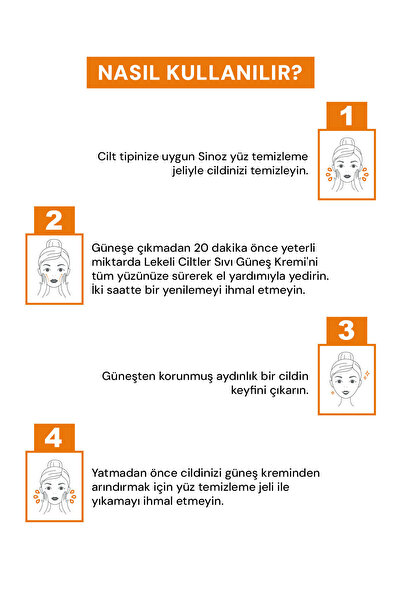 SİNOZ SPF50+ Koyu Cilt Lekelerine Etkili Sıvı Yüz Güneş Kremi-Yeni Nesil Filtreler-Hibrit Formül PA++++