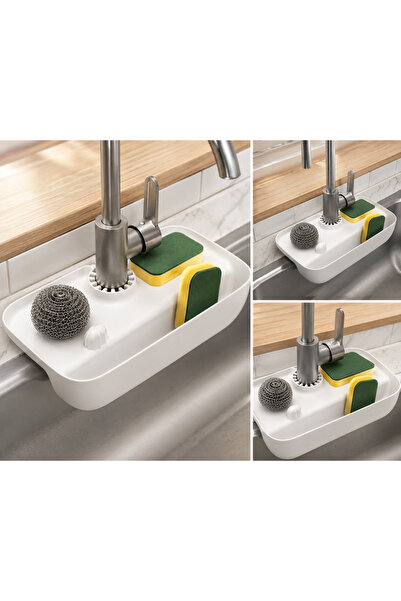 Saint Belisama Concept Elastic Faucet Mat with White Tank Water Trap Organize...