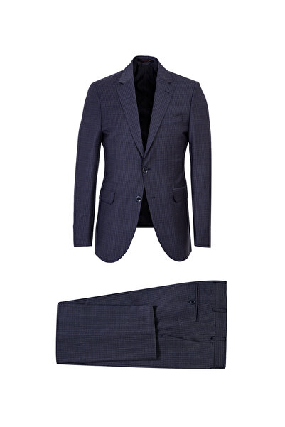 Abdullah Kiğılı 7 Drop slim fit Dar croială Costum în carouri din lână