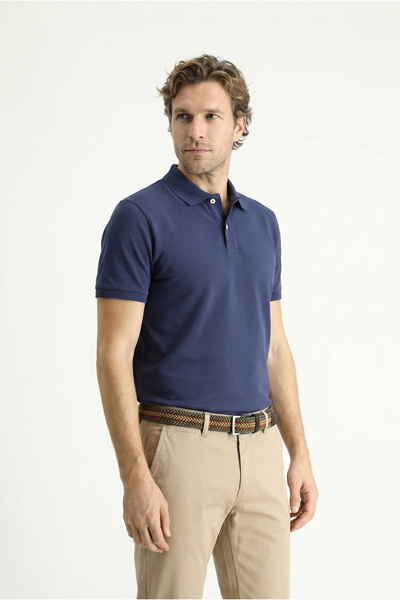 Kiğılı Polo Neck Slim Fit Embroidered 100% Cotton T-Shirt