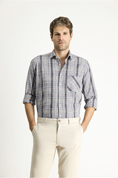 Kiğılı Long Sleeve Regular Fit Plaid Cotton Shirt