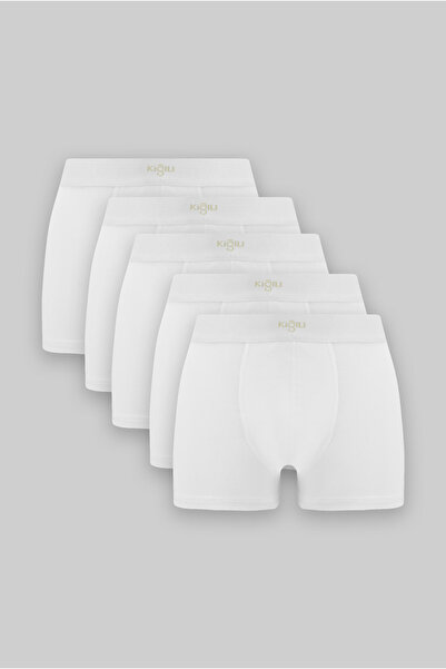 Kiğılı Premium 5'li Pamuklu Likralı Rahat Esnek Boxer Seti (Damat Bohçası - Ç...