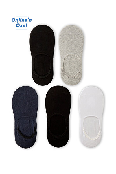 Kiğılı Set of 5 Cotton Flexible Loafer Socks