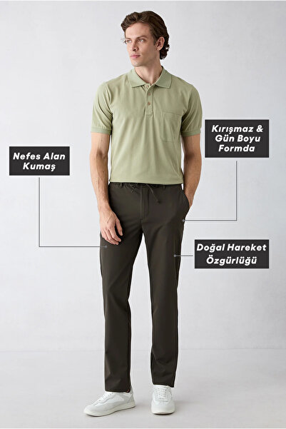 Kiğılı Techno-Line Regular Fit Standard Cut Lycra Waist Drawstring Chino / Ca...