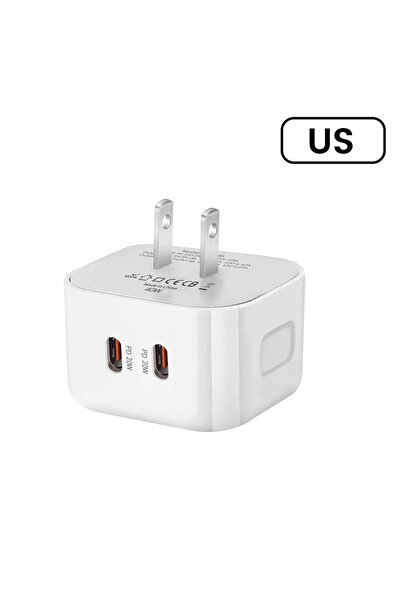 Choice1 US 40W Type C Charger Fast Charging Dual PD QC 3.0 Mobile Phone Charg...