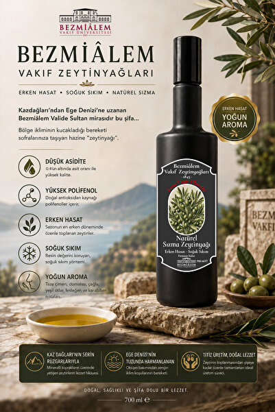 Fitomer Bezmialem Vakıf Zeytinyağları Erken Hasat Soğuk Sıkım Zeytinyağı Cam ...
