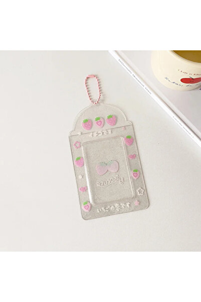 Choice6 1PC-pink 1pc Kpop Photocard Holder Keychain Y2K Kawaii Photo Card Key...