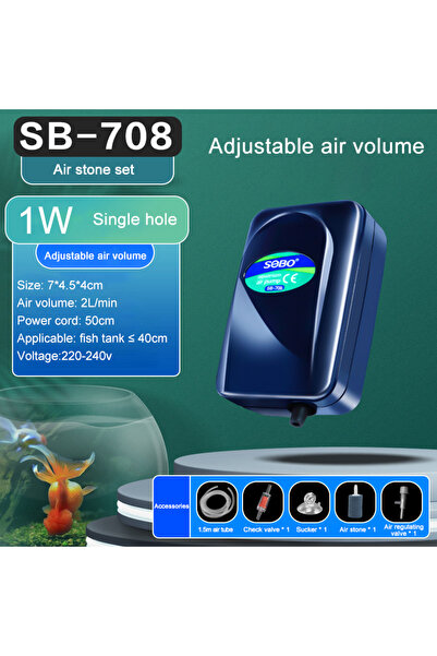 Choice6 مجموعة أحجار التهوية SB708، مضخة هواء أكسجين صامتة لحوض السمك من سوبو...