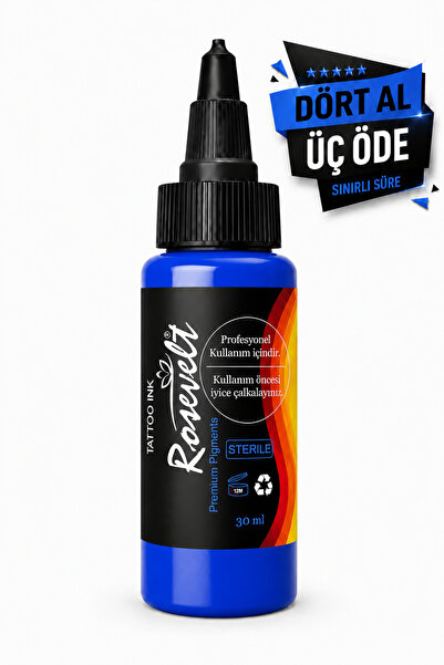 ROSEVELT Dövme Boyası Rainbow Tattoo Ink Mavi 30 ml