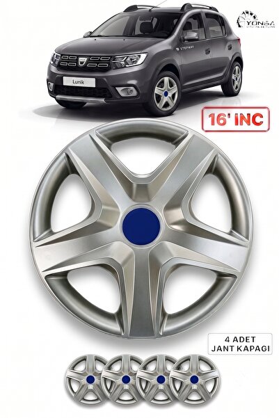 YONGA OTO AKSESUAR DACİA SANDERO STEPWAY 16 İnç Jant Kapağı 4'lü Set Gümüş + ...