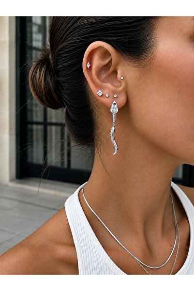 Sense of Atelier Vanthe Drop Taşlı Sallantılı Küpe Altın Kaplama Damla Taşlı ...