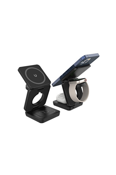 Choice black 3 in 1 Wireless Charger Stand Magnetic Foldable Wireless Chargin...