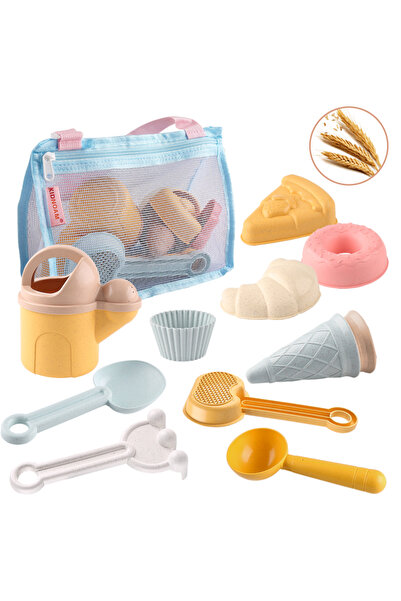 Choice Blue Crossbody Bag 11-Piece Set of Children's Beach Toys, Straw Water ...