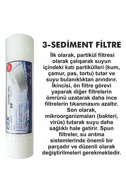 Alfa Dükkan Tüm Açık Kasa Su Arıtma Cihazları Ile Uyumlu 5'li Filtre Seti