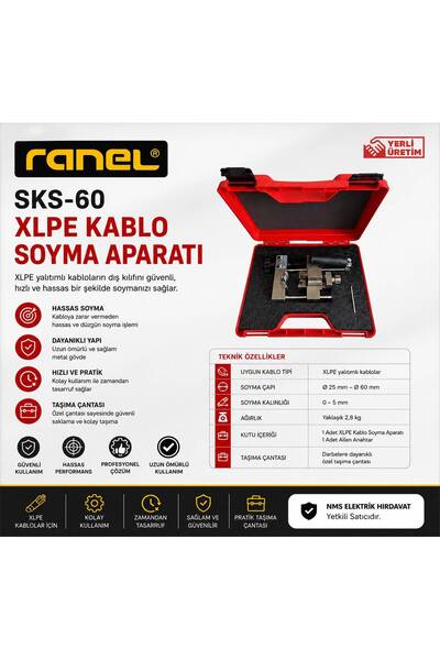 ŞAFAKSAN-RANEL Şafaksan Ranel SKS-60 XLPE Kablo Soyma Aparatı Yüksek Kalite N...