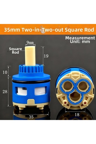 Choice5 Square Rod ValveCore 35mm Size Faucet Valve Core 2 Way Watersaving Re...