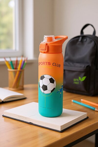 viracasa 1100 ml Sports Club Matara Suluk Okul Spor Matarası Sızdırmaz Kapaklı Su Şişesi