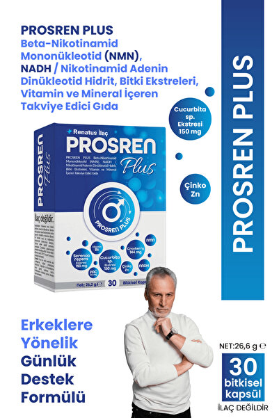 Renatus İlaç Prosren Plus Beta-Nikotinamid Mononükleotid (NMN), NADH / Nikoti...
