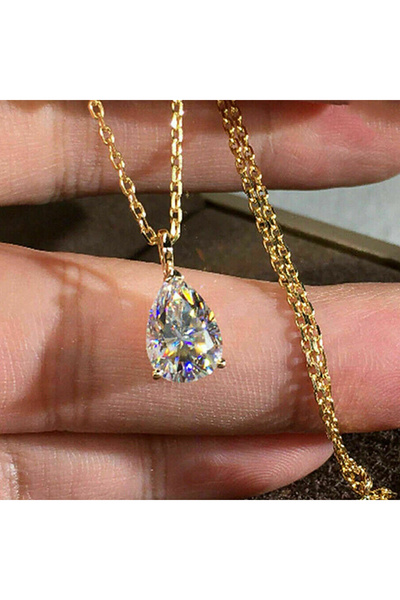 Choice XL937 Huitan Simple Elegant Pear Cubic Zirconia Pendant Necklace Women...