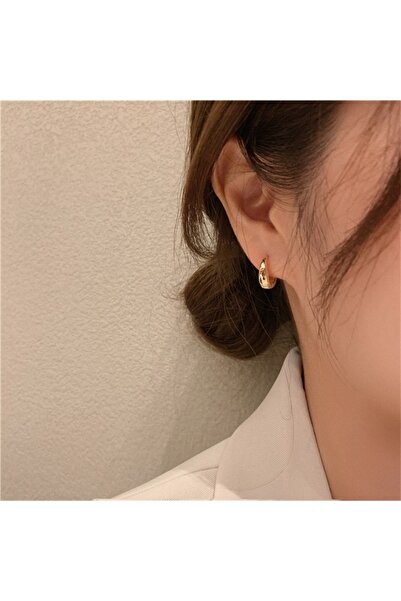 Choice E5060 Huitan Fashion Metal Hoop Earrings for Women Simple Versatile Da...