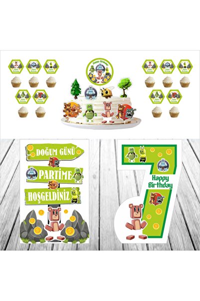 SİYAH PARTİ EVİ 7 Yaş Süper Bear Adventure Doğum Günü Parti Seti