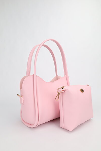 NOTHING Γυναικεία τσάντα χεριού και ώμου από τεχνητό δέρμα σε ροζ Sakura με τ...