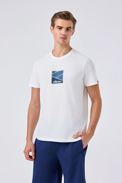 Ellesse 100% βαμβακερό μπλουζάκι με στάμπα με λαιμόκοψη ποδηλάτου, ανδρικό μπ...