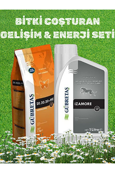 GÜBRETAŞ Bitki Coşturan Gelişim & Enerji Seti 20.20.20+ME 1 KG + İzamore 1 LT...