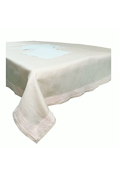 Casa Bucuriei Set față de masă 140 x 250 cm și 12 șervețele brodate