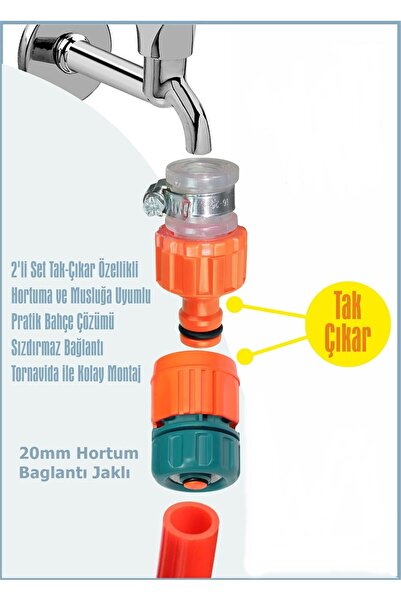 yapıtaşı Yt182 Musluk Hortum Bağlantı Aparatı | otomatik Tak-Çıkar Adaptörlü