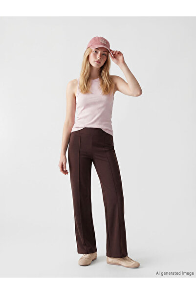 LC Waikiki Rmz Gi̇yi̇m Farkiyla High Waist Wide Leg Women's Sweatpants