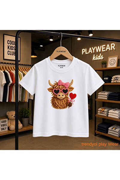 playwear Πλεκτό μπλουζάκι με σχέδιο Horn Heart Glasses, 100% παιδικό unisex μ...