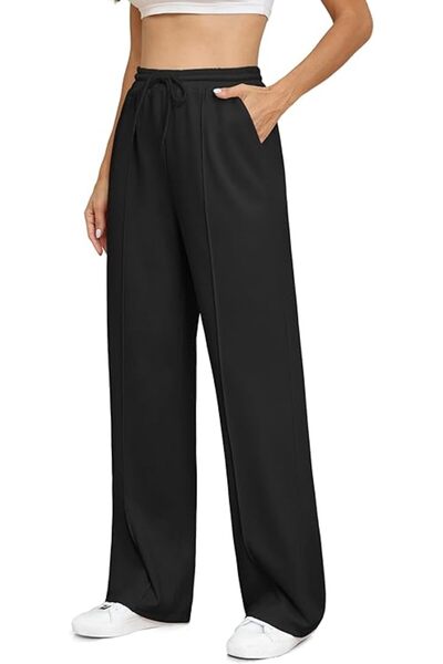 Dotail Γυναικεία παντελόνια BEIGAI, ψηλόμεσα, με φαρδιά γραμμή, με τσέπες, μέ...